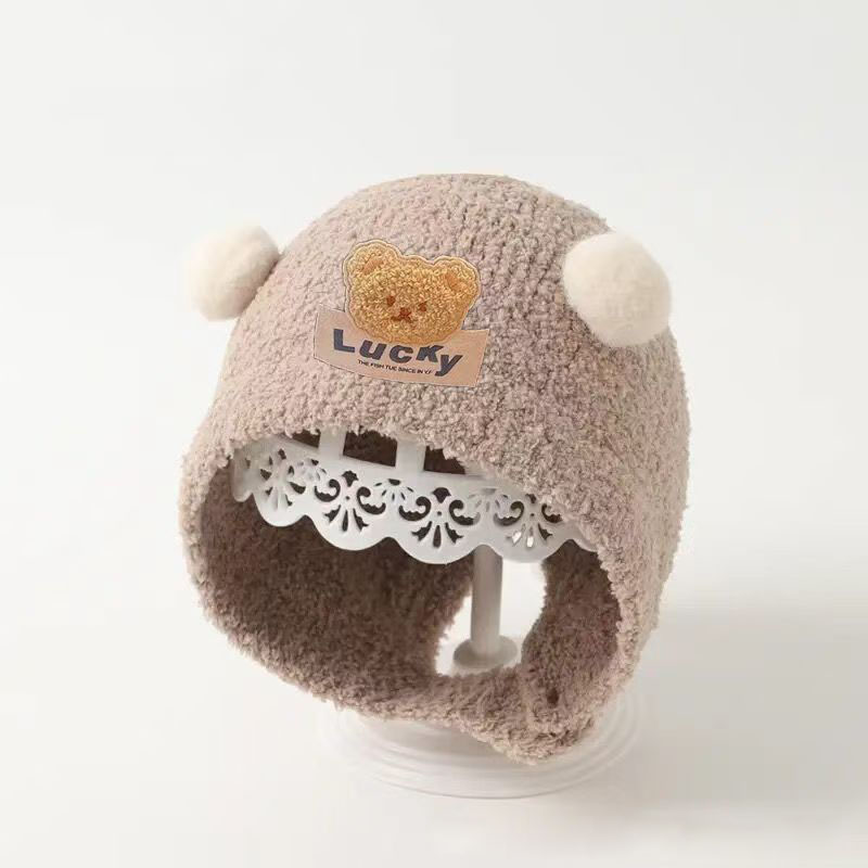 Beanie Winter Hat - 귀여운 곰 아기 귀 보호 모자