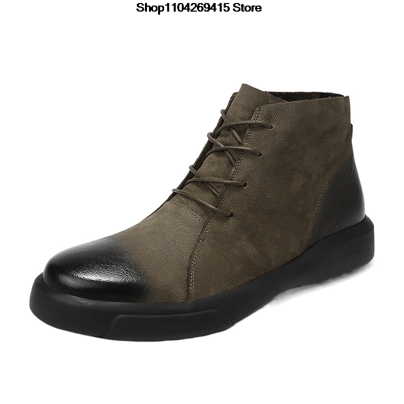 Chelsea Boots Men - 남성 정품 가죽 겨울 발목 군사