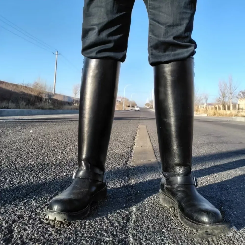 Chelsea Boots Men - 패션 남성용 천연 가죽 영국식 롱
