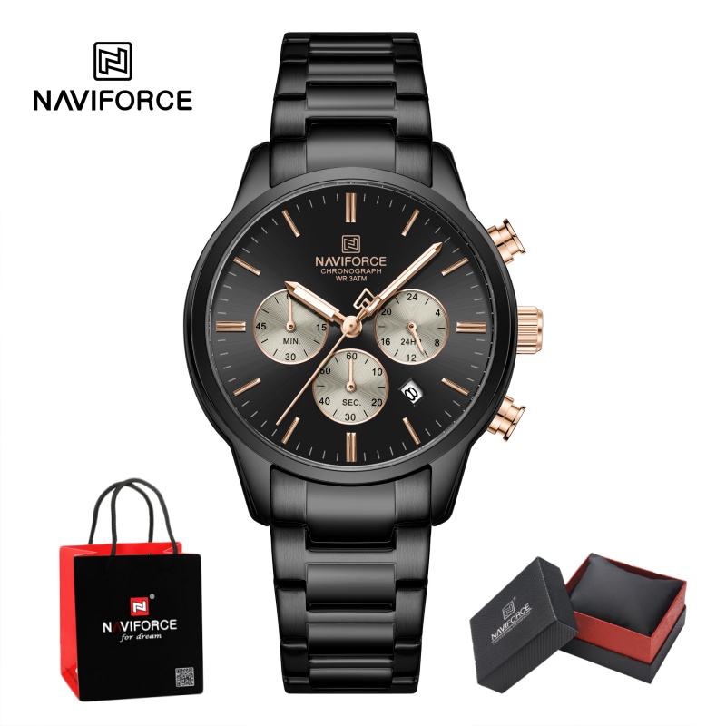 Fashion Mens Watches - NAVIFORCE 남성용 쿼츠 크로노그래프 시계 방수