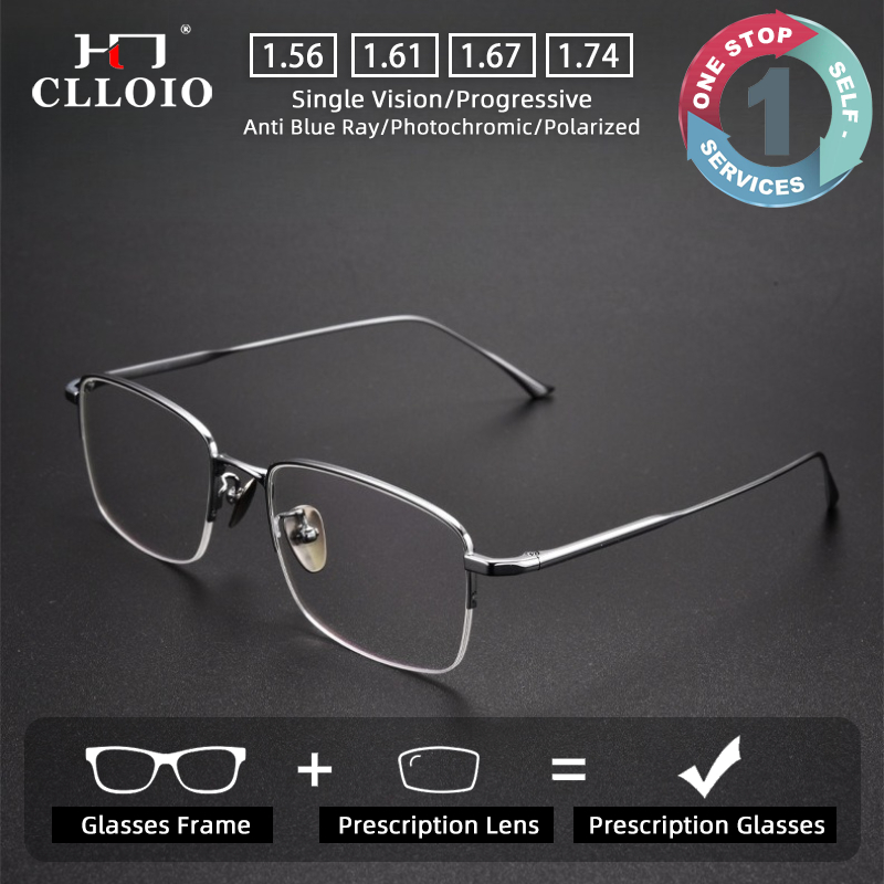 Mens Fashion Reading Glasses - CLLOIO 패션 울트라 라이트 순수 티타늄