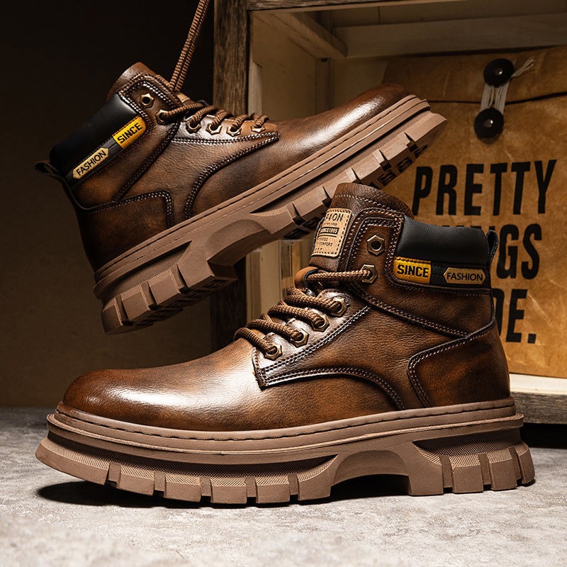 Chelsea Boots Men - 빈티지 남성 플랫폼 앵클 부츠 가을