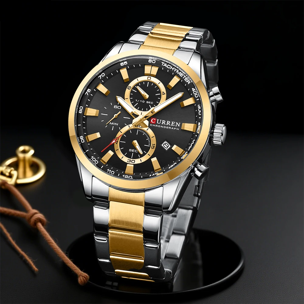 Fashion Mens Watches - CURREN 캐주얼 쿼츠 크로노 스포츠 시계