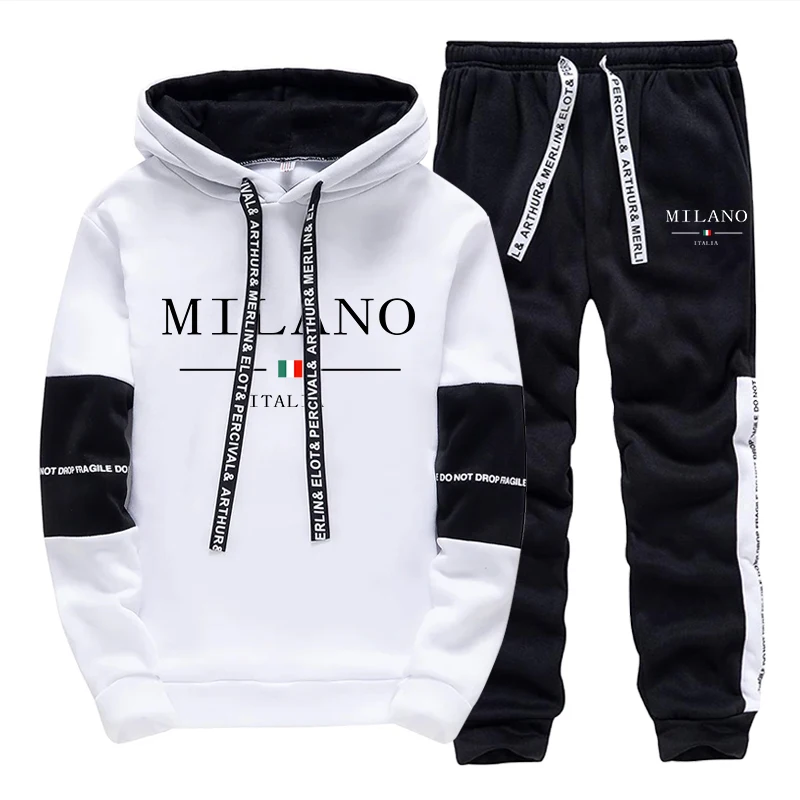 Men'S Fashion Outfits 2026 - 남성 세트/후드티/바지 이탈리아 트렌디 후드티 스포츠웨어