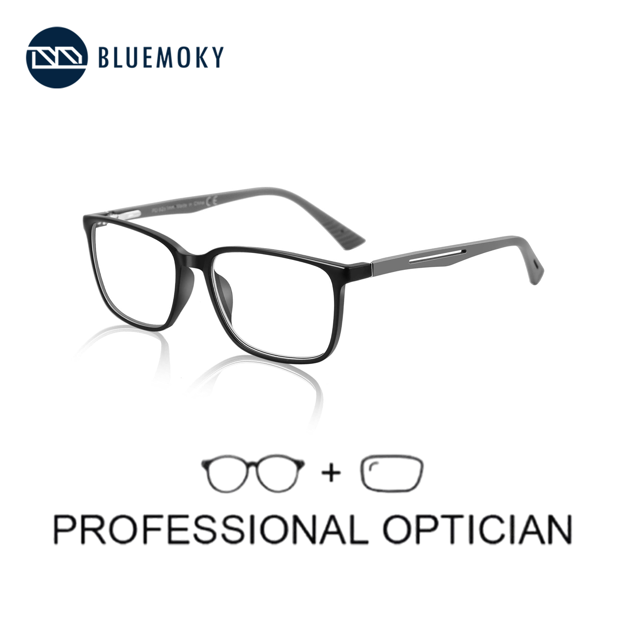 Mens Fashion Reading Glasses - BLUEMOKY 직사각형 처방 안경 남성 여성