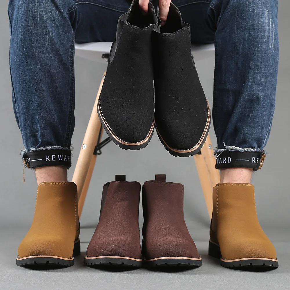 Chelsea Boots Men - 남성 앵클 부츠 영국 스타일 스웨이드
