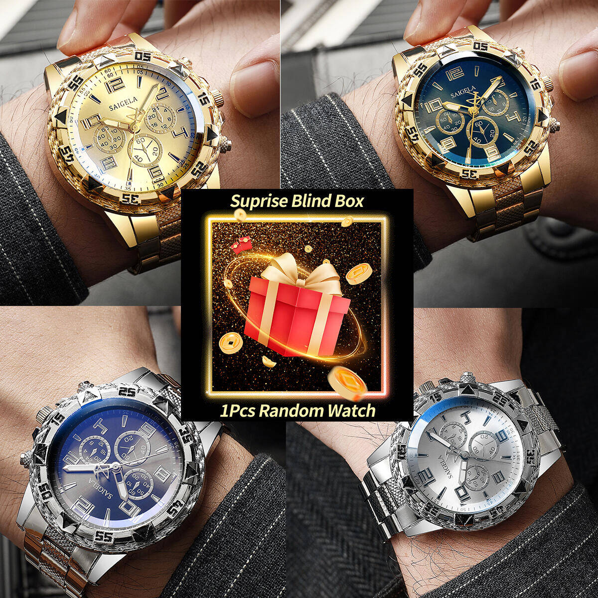 Fashion Mens Watches - 1PC 서프라이즈 미스터리 시계 블라인드 박스