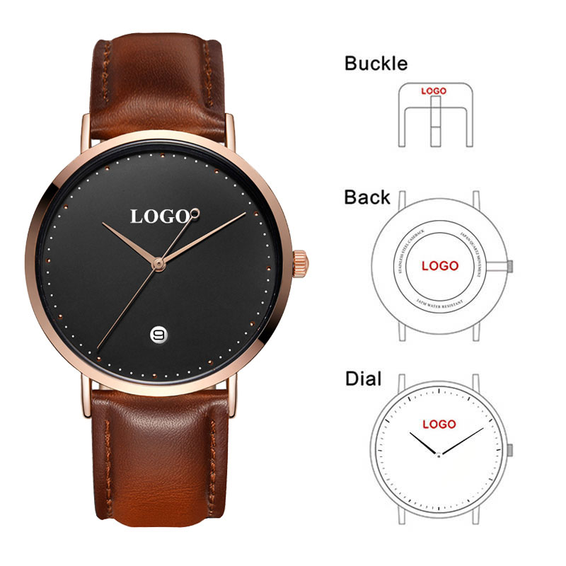 Men'S Fashion Logo - 남성용 블랙 로즈 골드 빌드 브랜드