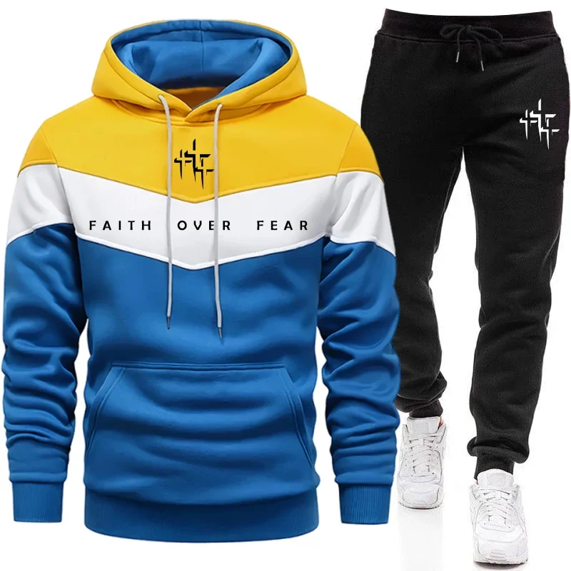 Faith Over Fear 남성용 트랙수트 후드 티셔 - Men'S Winter Fashion 리뷰 및 가격