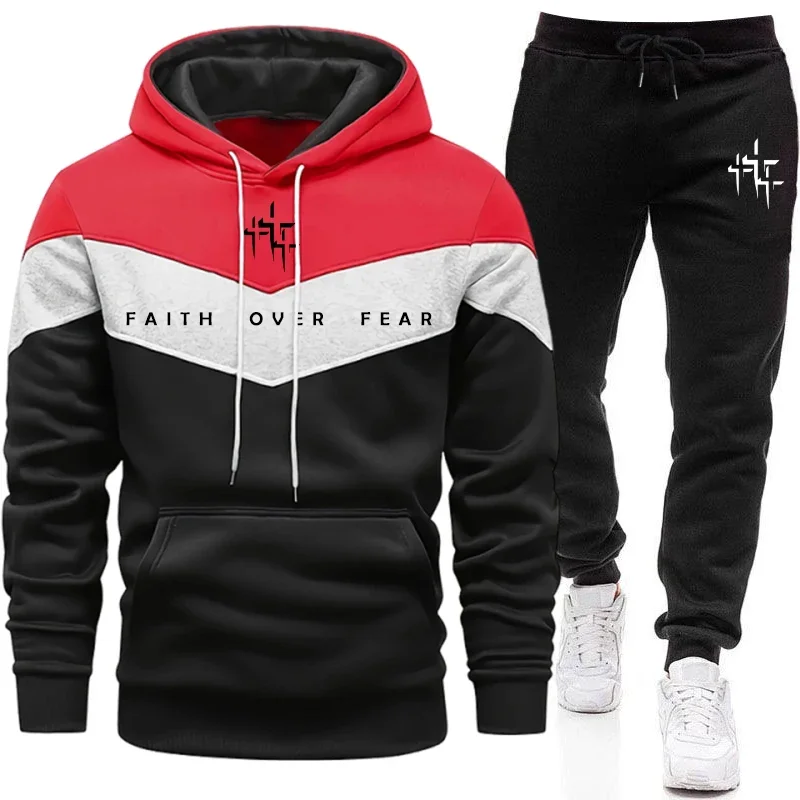 Faith Over Fear 남성용 트랙수트 후드 티셔 - Men'S Winter Fashion 리뷰 및 가격