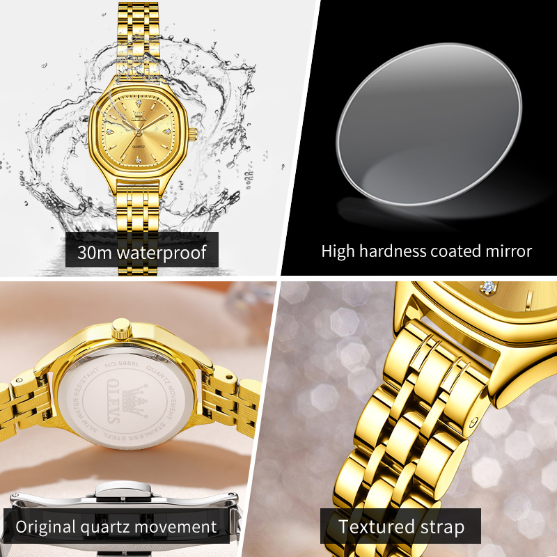 OLEVS 5888 여성용 시계 골드 오리지널 우아한  - Fashion Mens Watches 리뷰 및 가격