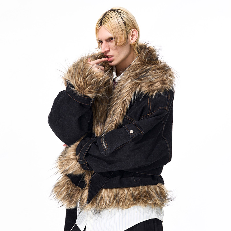 루젠 패션 개성있는 인조 모피 스플라이싱 디자인 두꺼운 - Fashion Harness Men 리뷰 및 가격