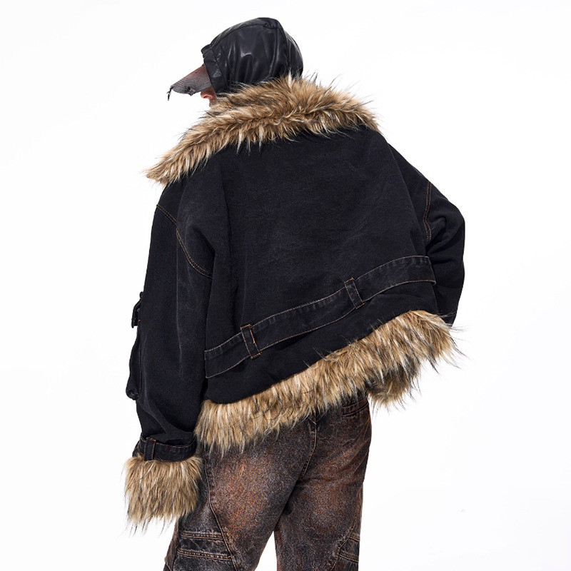 루젠 패션 개성있는 인조 모피 스플라이싱 디자인 두꺼운 - Fashion Harness Men 리뷰 및 가격