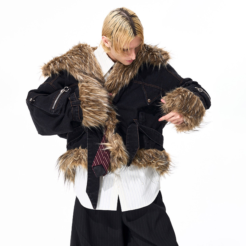 루젠 패션 개성있는 인조 모피 스플라이싱 디자인 두꺼운 - Fashion Harness Men 리뷰 및 가격
