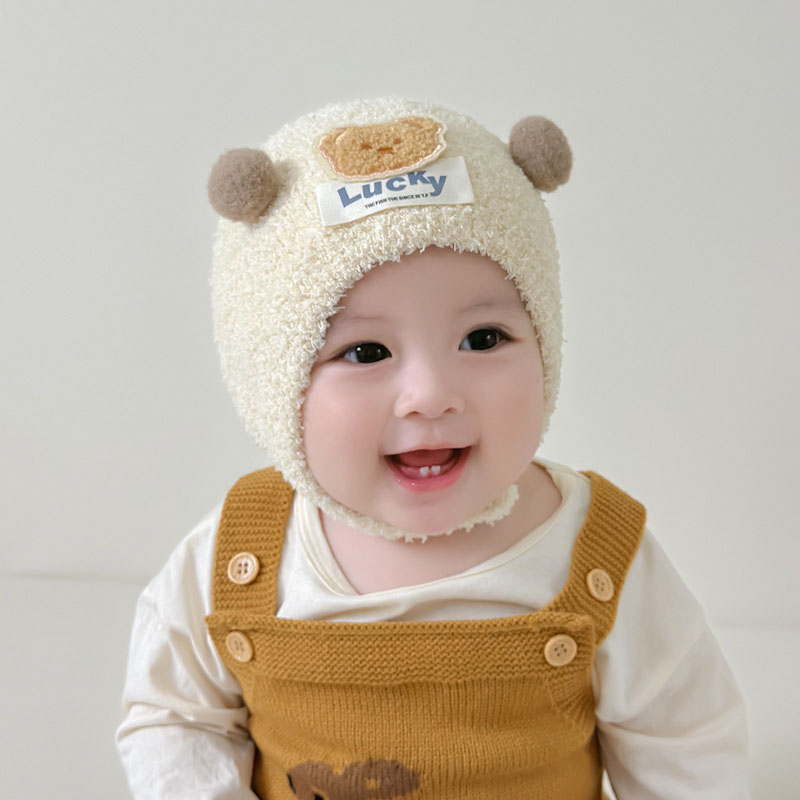 귀여운 곰 아기 귀 보호 모자 겨울 따뜻한 플러시 두꺼 - Beanie Winter Hat 리뷰 및 가격