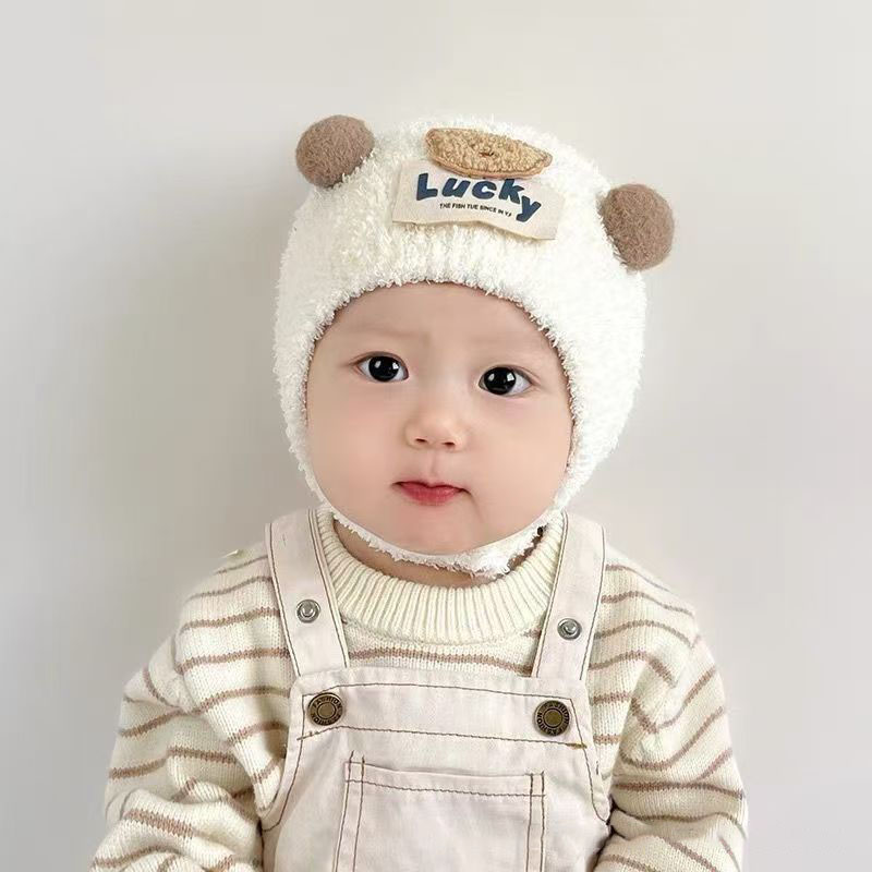 귀여운 곰 아기 귀 보호 모자 겨울 따뜻한 플러시 두꺼 - Beanie Winter Hat 리뷰 및 가격