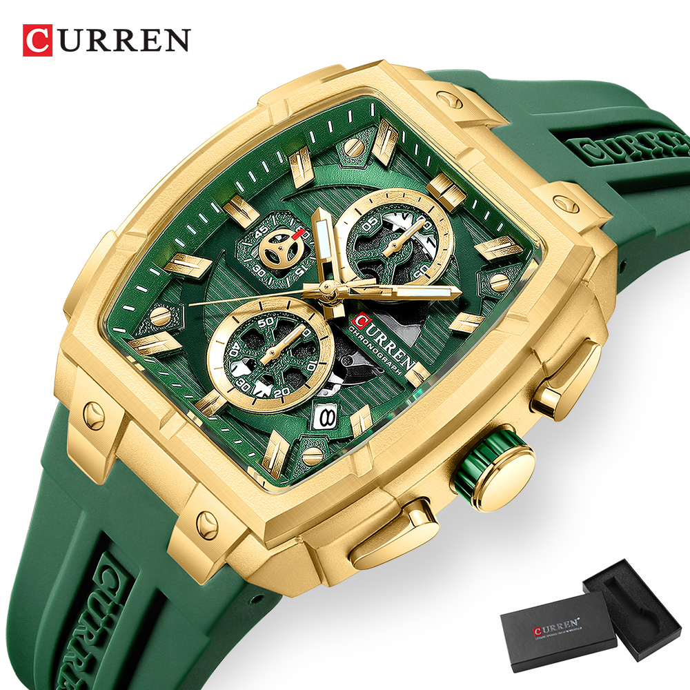 CURREN 남성용 럭셔리 빈티지 시계, 실리콘 스트랩 - Fashion Mens Watches 리뷰 및 가격