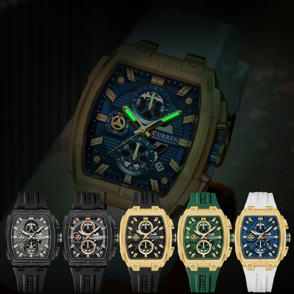 CURREN 남성용 럭셔리 빈티지 시계, 실리콘 스트랩 - Fashion Mens Watches 리뷰 및 가격