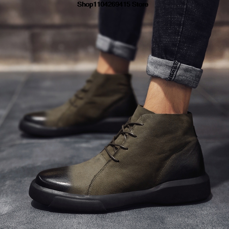 남성 정품 가죽 겨울 발목 군사 트레킹 전술 부츠 야외 - Chelsea Boots Men 리뷰 및 가격