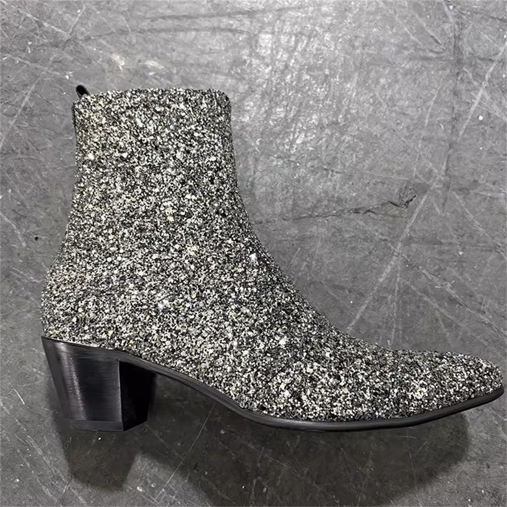 실버 블링블링 포인티드 토 남성 부츠 2026 신상 6 - Chelsea Boots Men 리뷰 및 가격