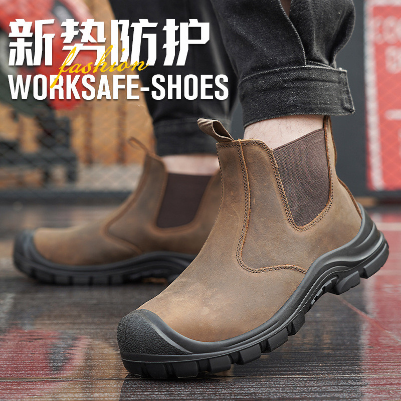 대형 남성용 패션 스틸 토 커버 작업화 소가죽 안전화  - Chelsea Boots Men 리뷰 및 가격