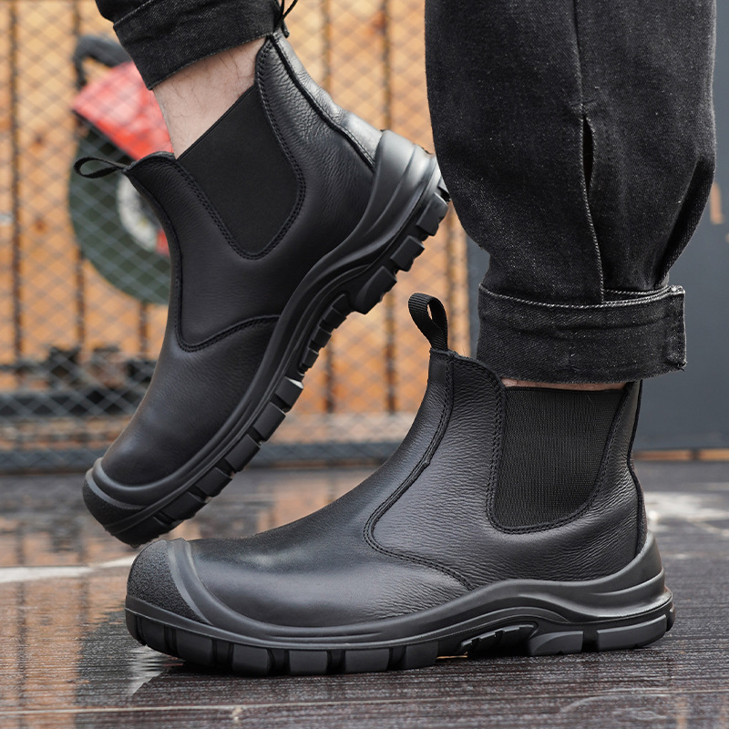 대형 남성용 패션 스틸 토 커버 작업화 소가죽 안전화  - Chelsea Boots Men 리뷰 및 가격