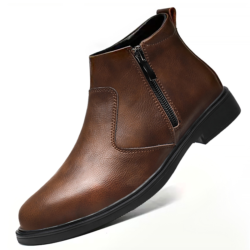 남성용 가을 겨울 신상 하이탑 가죽 신발, 지퍼가 달린 - Chelsea Boots Men 리뷰 및 가격