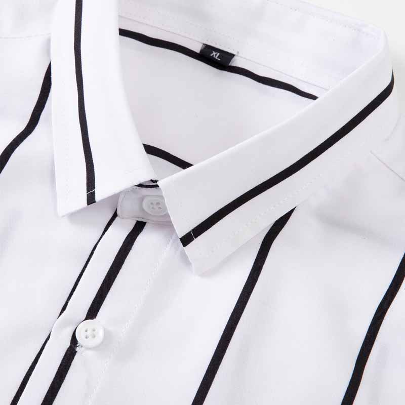 남성 스트라이프 드레스 셔츠 긴팔 슬림핏 포멀 비즈니스 - Mens Fashion Dress Shirts 리뷰 및 가격