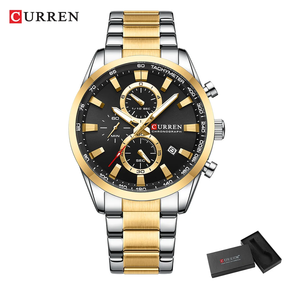CURREN 캐주얼 쿼츠 크로노 스포츠 시계 남성용 브 - Fashion Mens Watches 리뷰 및 가격