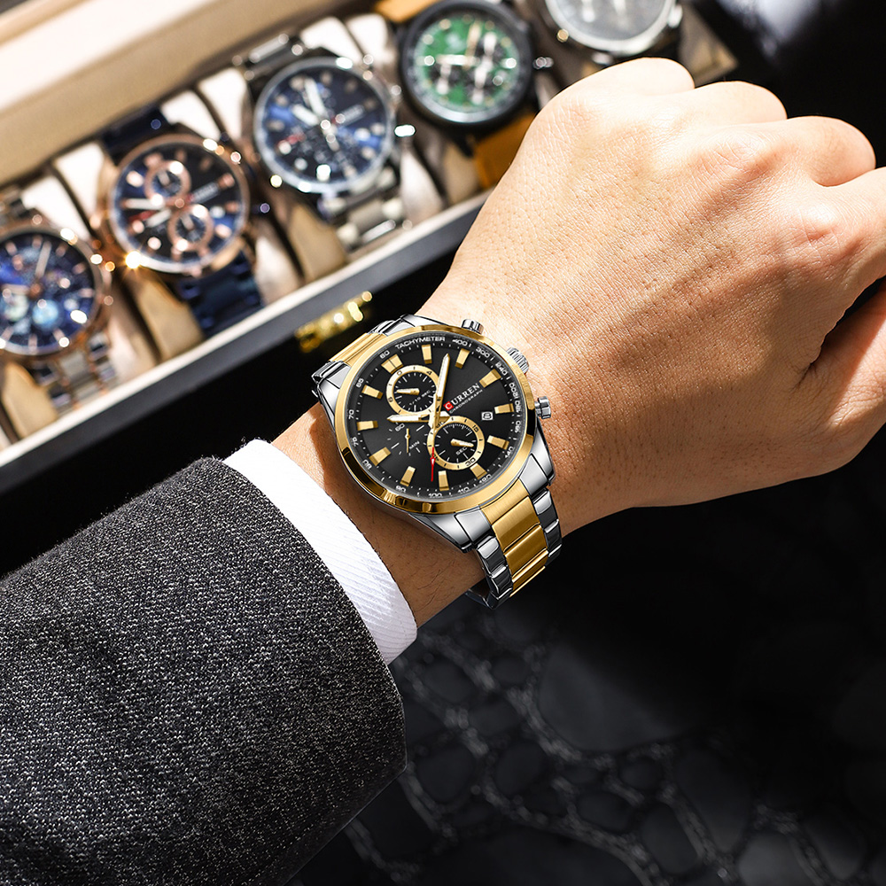 CURREN 캐주얼 쿼츠 크로노 스포츠 시계 남성용 브 - Fashion Mens Watches 리뷰 및 가격