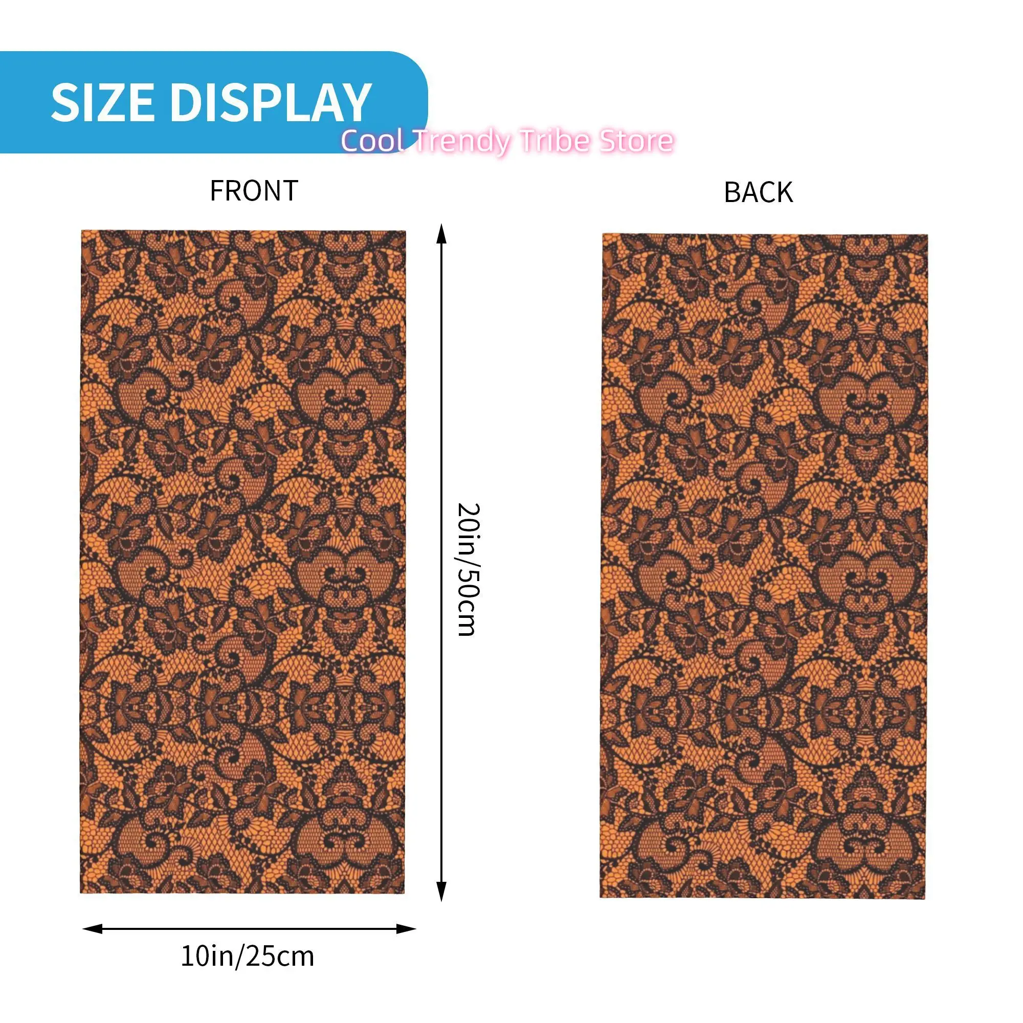 오렌지 블랙 레이스 꽃무늬 고딕 빈티지 참신한 프린트  - Men'S Fashion Head Scarf 리뷰 및 가격