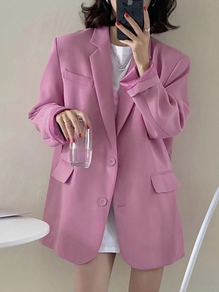 새로운 여성 봄 여름 솔리드 컬러 정장 재킷 여성 한국 - Mens Fashion Blazer 리뷰 및 가격