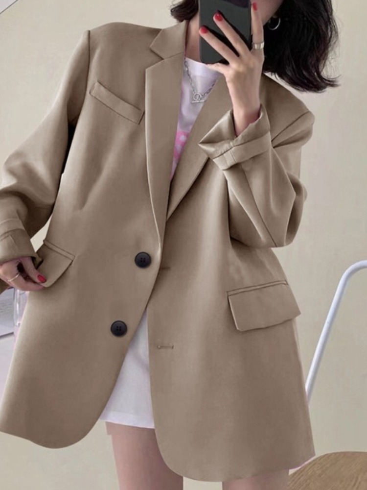 새로운 여성 봄 여름 솔리드 컬러 정장 재킷 여성 한국 - Mens Fashion Blazer 리뷰 및 가격
