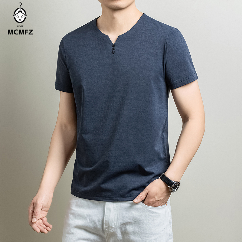 남성용 기본 헨리 티셔츠 캐주얼 비즈니스 사무실 일상  - Men'S Fashion Trends 2025 리뷰 및 가격