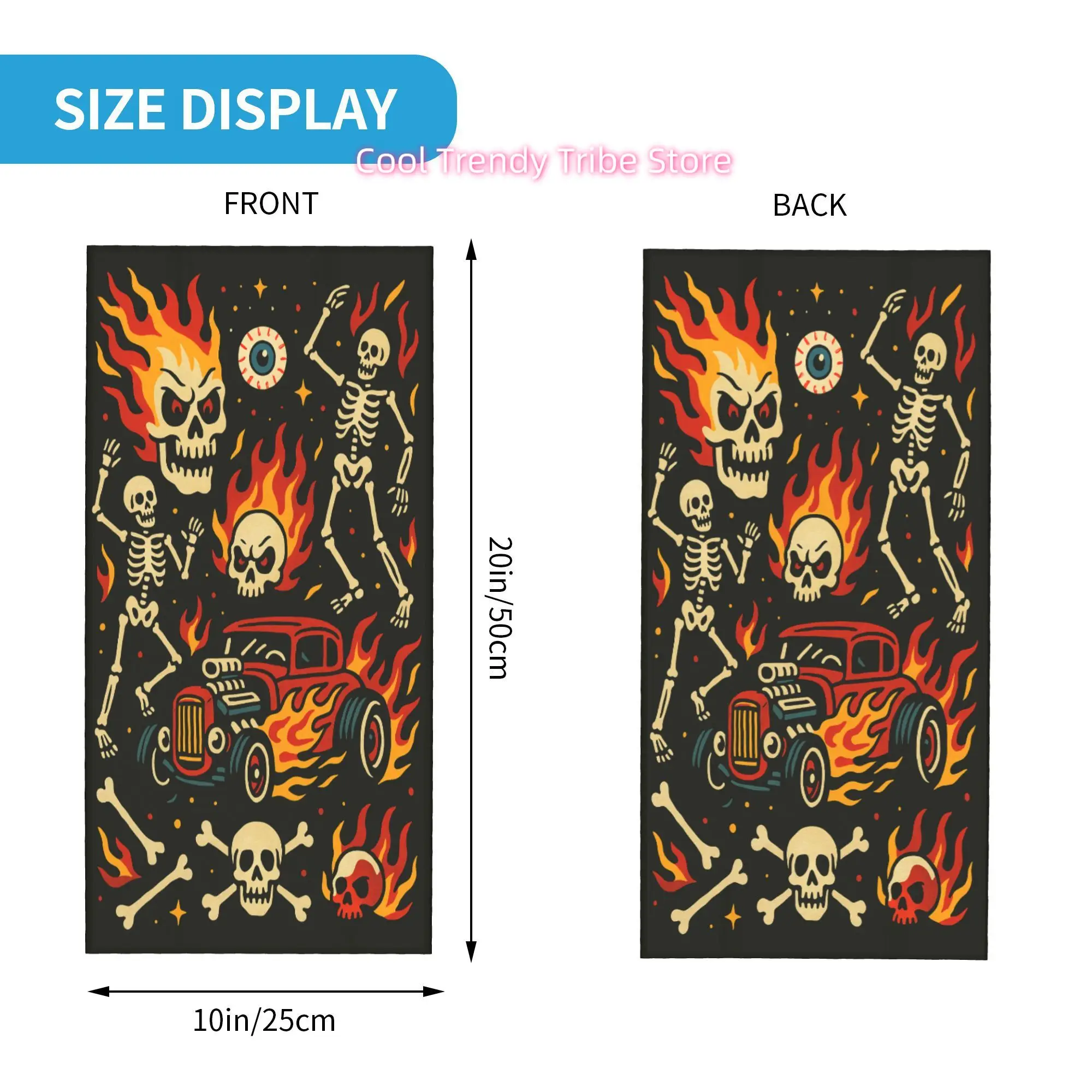불타는 해골 핫로드 빈티지 로커빌리 고딕 참신한 프린트 - Men'S Fashion Head Scarf 리뷰 및 가격