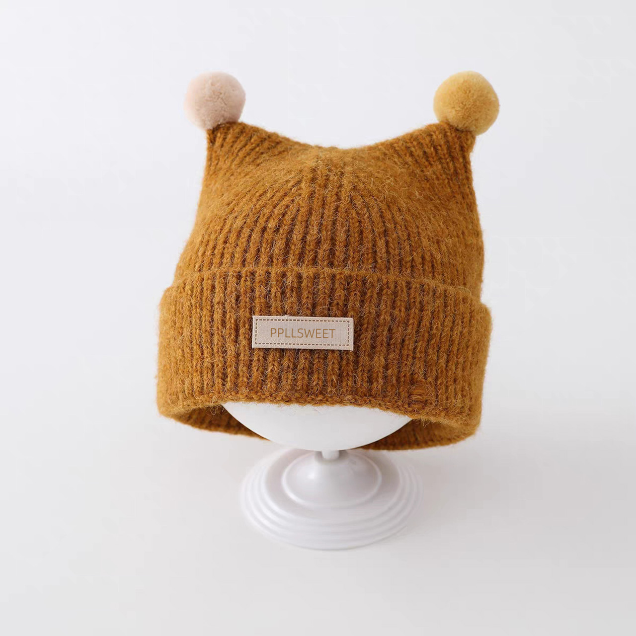1-4 세 아기 니트 모자 귀여운 더블 플러시 볼 풀오 - Beanie Winter Hat 리뷰 및 가격