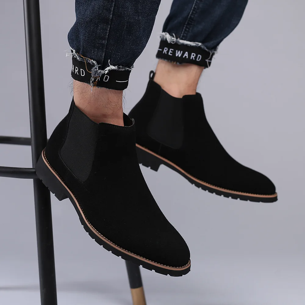 남성 앵클 부츠 영국 스타일 스웨이드 가죽 부츠 패션  - Chelsea Boots Men 리뷰 및 가격