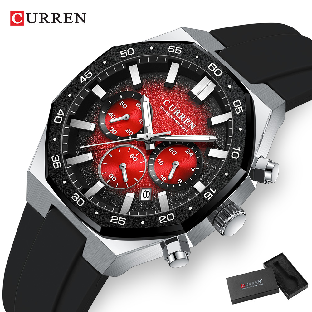 커렌 패션 캐주얼 남성 스포츠 시계 크로노그래프 실리콘 - Fashion Mens Watches 리뷰 및 가격