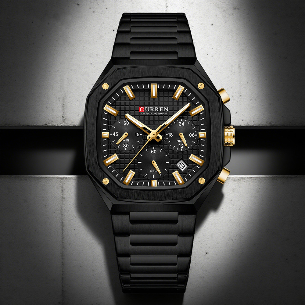 CURREN 남성용 럭셔리 스퀘어 크로노 시계 클래식  - Fashion Mens Watches 리뷰 및 가격