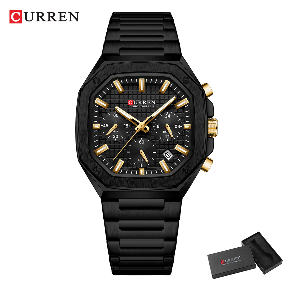 CURREN 남성용 럭셔리 스퀘어 크로노 시계 클래식  - Fashion Mens Watches 리뷰 및 가격