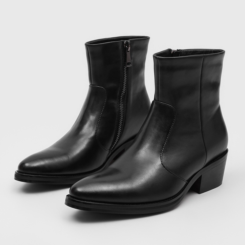 고품질 남성용 빈티지 포인티드 토 첼시 부츠 블록 힐  - Chelsea Boots Men 리뷰 및 가격
