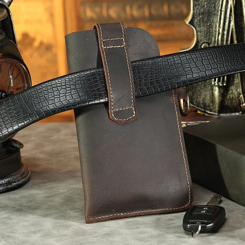 남성용 진짜 가죽 허리 가방, 휴대폰 가방, 남성 야외 - Fashion Harness Men 리뷰 및 가격