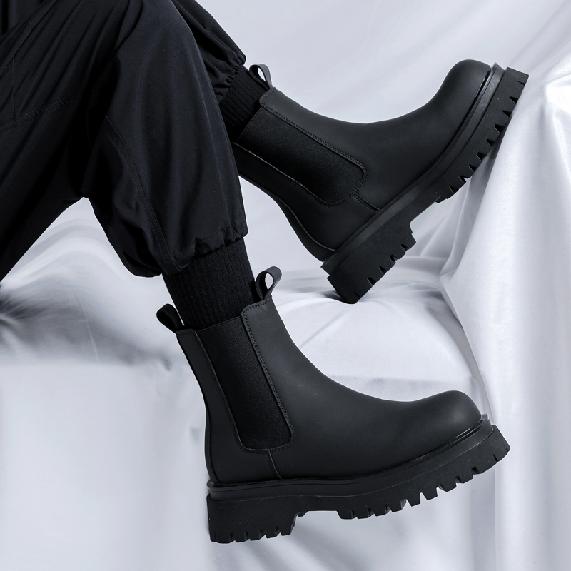 2026 플랫폼 블랙 하이탑 부츠 남성용 하이힐 천연  - Chelsea Boots Men 리뷰 및 가격