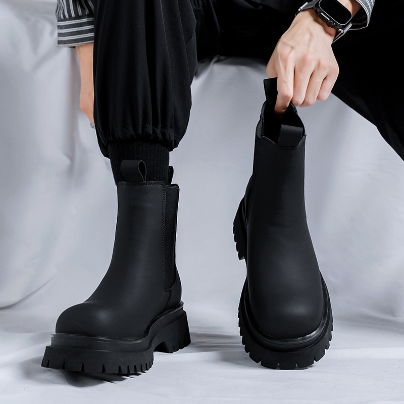 2026 플랫폼 블랙 하이탑 부츠 남성용 하이힐 천연  - Chelsea Boots Men 리뷰 및 가격