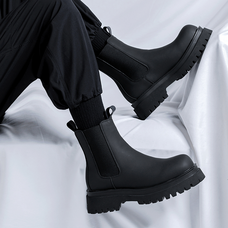 2026 플랫폼 블랙 하이탑 부츠 남성용 하이힐 천연  - Chelsea Boots Men 리뷰 및 가격