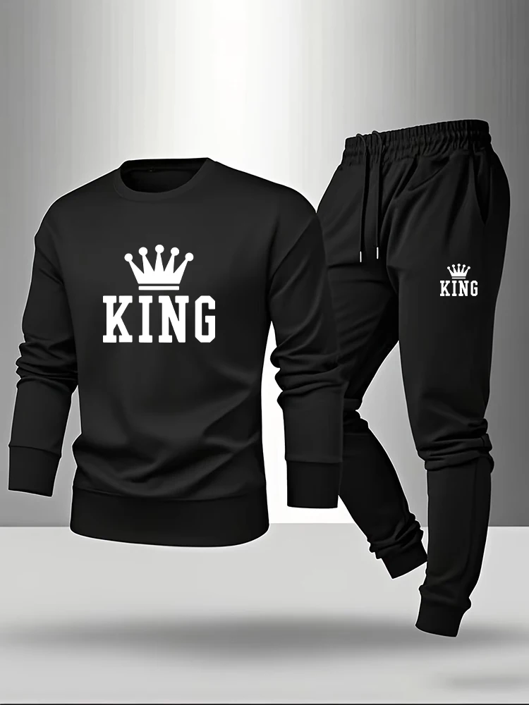 킹 프린트 남성 긴팔 티셔츠 & 스웨트팬츠 2026 봄 - Men'S Fashion Outfits 2026 리뷰 및 가격