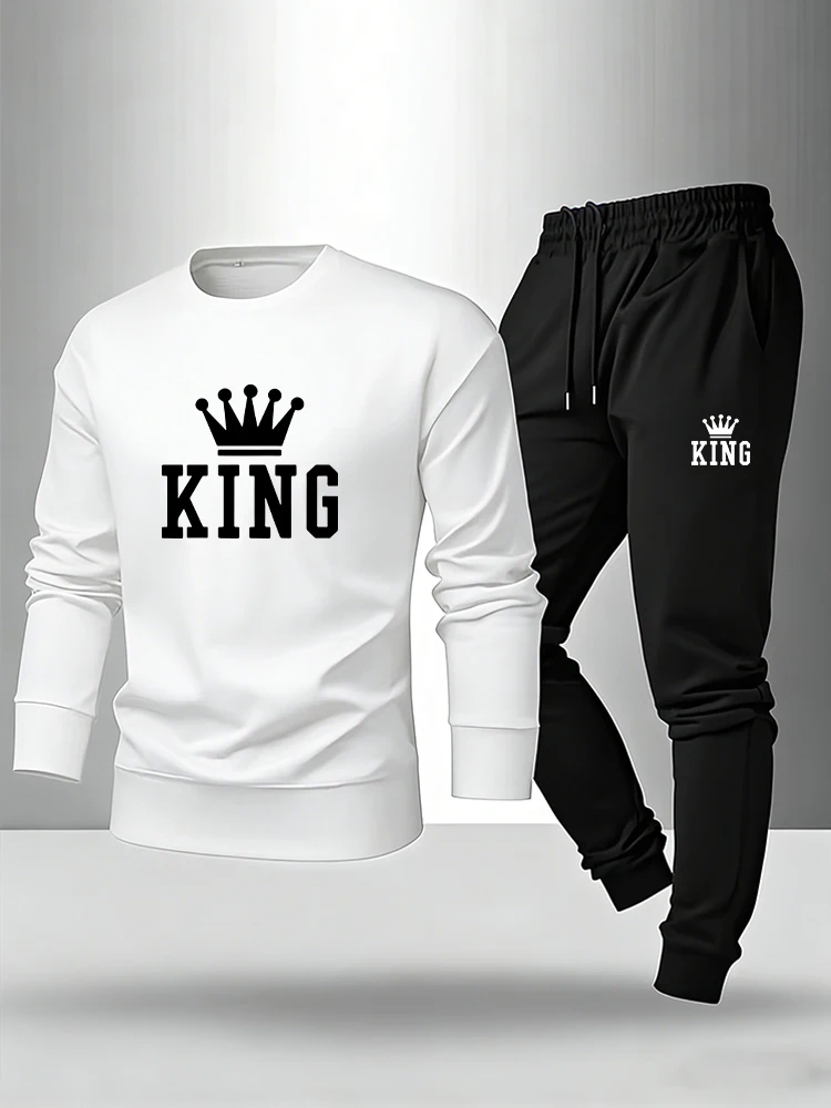 킹 프린트 남성 긴팔 티셔츠 & 스웨트팬츠 2026 봄 - Men'S Fashion Outfits 2026 리뷰 및 가격
