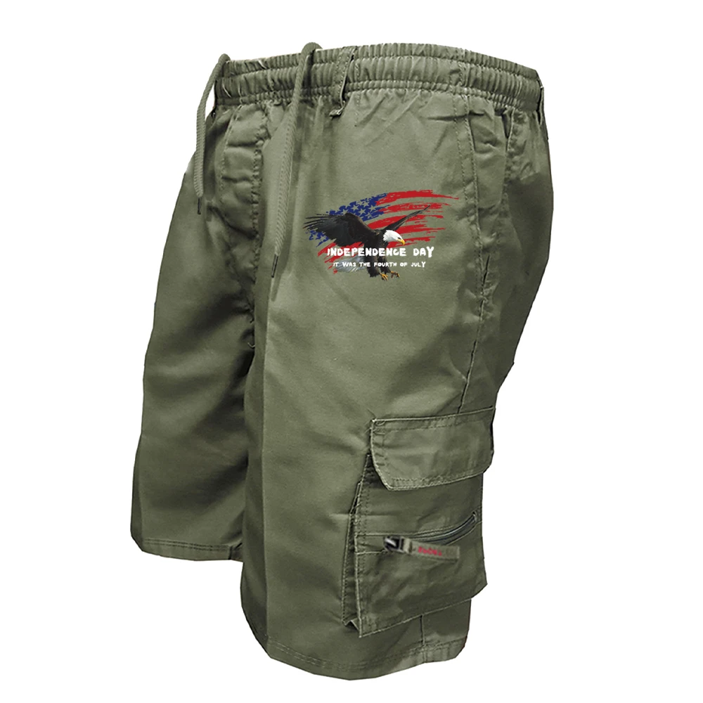 여름 남성 밀리터리 스타일 카고 반바지 아메리칸 프린트 - Mens Fashion Cargo Pants 리뷰 및 가격