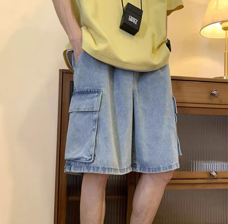 한국 대형 포켓 카고 데님 반바지 남성 여름 얇은 루즈 - Mens Fashion Cargo Pants 리뷰 및 가격