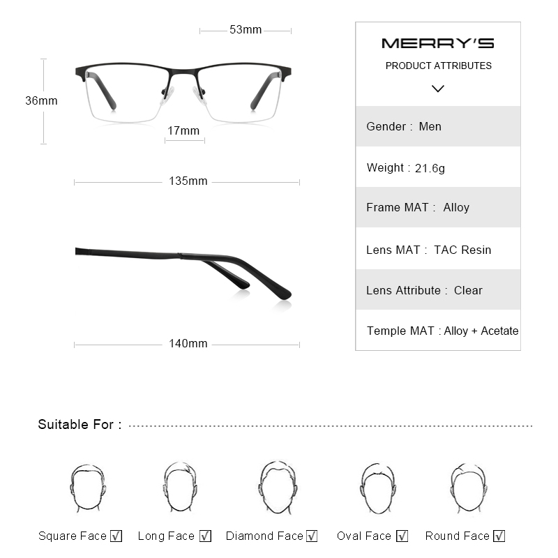 MERRYS DESIGN 남성 처방 안경 패션 근시 처 - Mens Fashion Reading Glasses 리뷰 및 가격